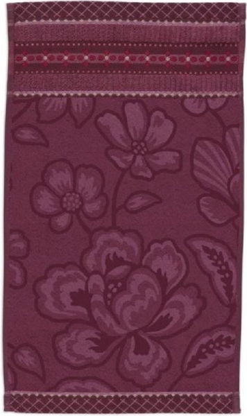 PiP Studio Badetücher Gästehandtuch Jasmin Jacquard Dark Pink (30x50cm)