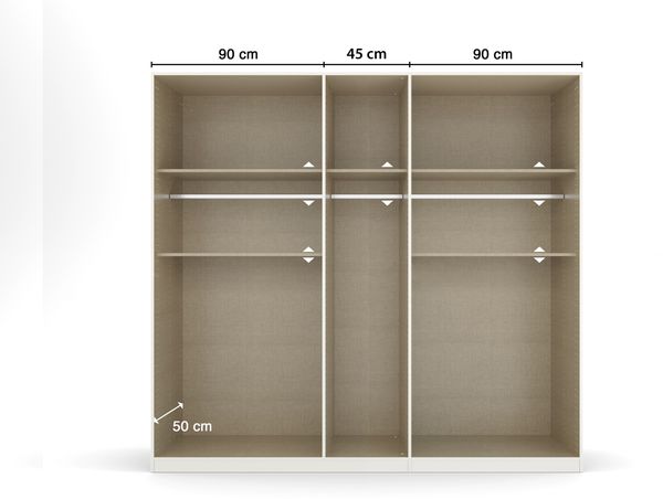 rauch Kleiderschrank, Drehtürenschrank TICAO, 9-türig, 2 Schubkästen, inkl. Türdämpferset, Alpinweiß, 226 x 210 x 54 cm Bild 6