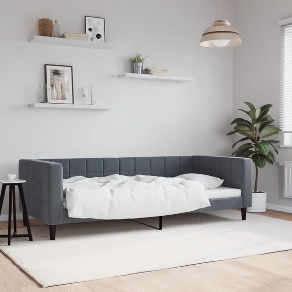 vidaXL Tagesbett Dunkelgrau 90x190 cm Samt 354022