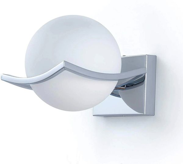 Riserva Kronleuchter Glaskugel Wandleuchte Innen E27 Chrom, Wandlampe Schlafzimmer