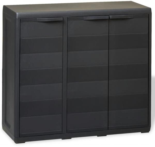 vidaXL Gartenschrank mit 2 Regalen Schwarz 43704