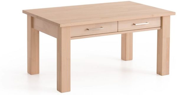 Couchtisch Tisch mit Schublade JORGE Buche Massivholz 110x70 cm