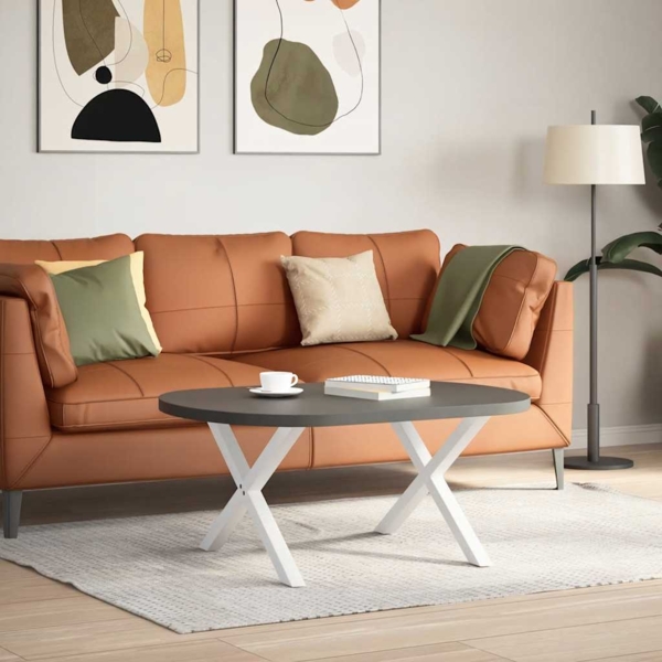 vidaXL Couchtischbeine X-Form 2 Stk. Weiß 70x(42-43) cm Stahl 4012905