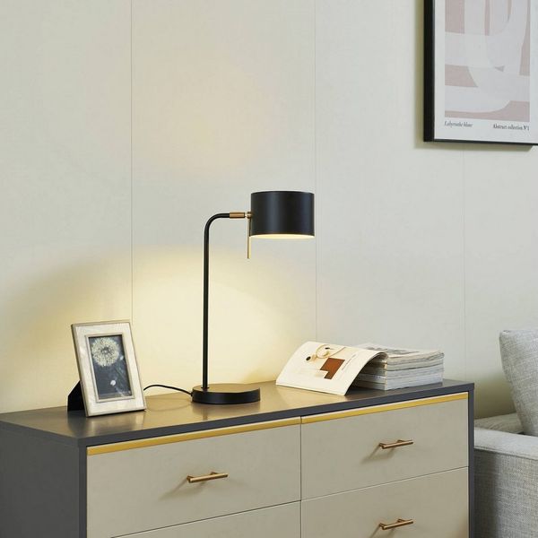 Lindby Tischleuchte Kaida, Metall, Schwarz IP20, 1x15 W LED