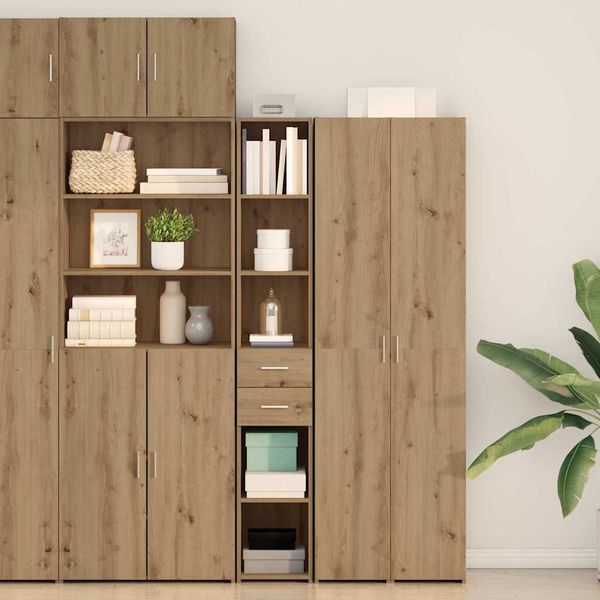 vidaXL Bücherregal mit Schubladen Artisan-Eiche 30 x 42,4 x 185,2 cm 868740
