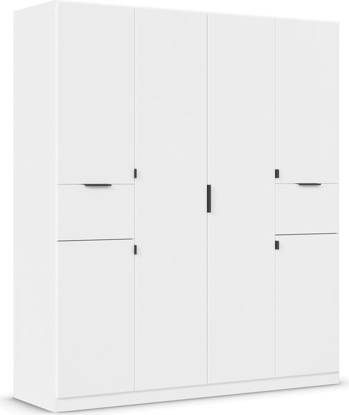 rauch Kleiderschrank, Drehtürenschrank TICAO, 6-türig, 2 Schubkästen, inkl. Türdämpferset, Alpinweiß, 181 x 210 x 54 cm Bild 3