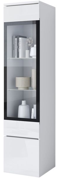 Hängevitrine Doppo 002 (Farbe: Weiß / Weiß Hochglanz)