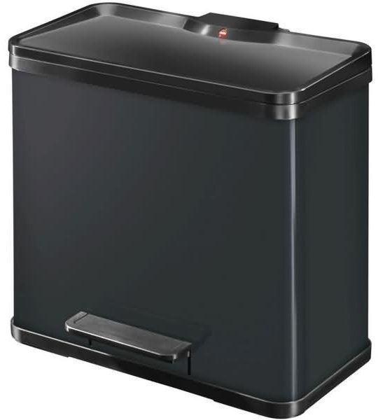 Hailo 'Öko Trio Plus L' Mülltrennsystem, Stahlblech, 27 (3x9) Liter, Schwarz