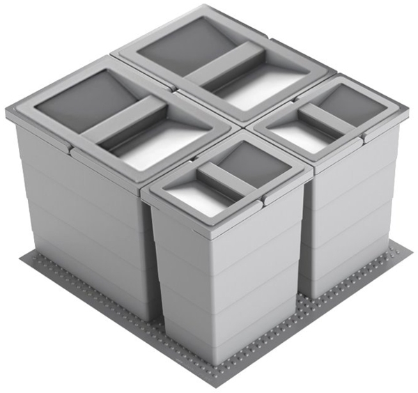 Hailo Abfallsammler 3201643 Allegro 295 Einsatz 2x 8 + 2x 18 L Hellgrau