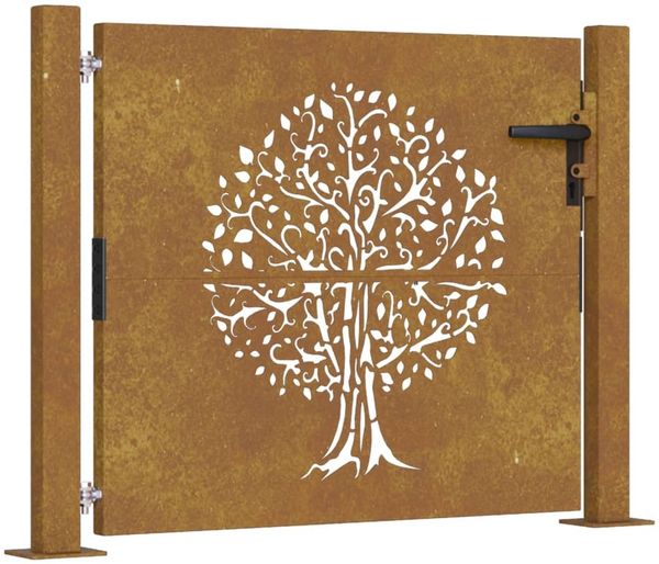 vidaXL Gartentor 100x75 cm Cortenstahl Baumdesign 153214 Bild 2