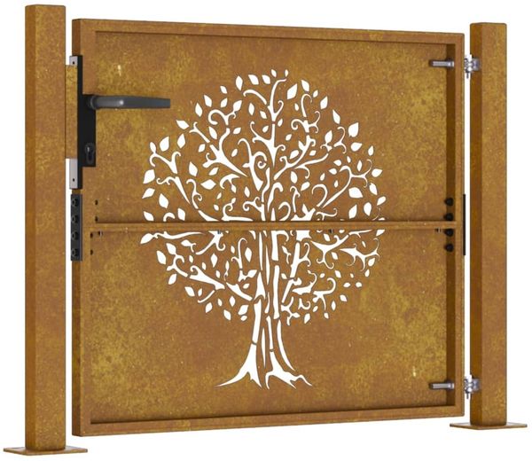 vidaXL Gartentor 100x75 cm Cortenstahl Baumdesign 153214 Bild 5