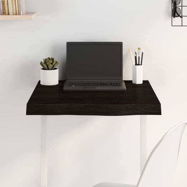 vidaXL Tischplatte Dunkelbraun 60x60x(2-6)cm Massivholz Eiche 3156415