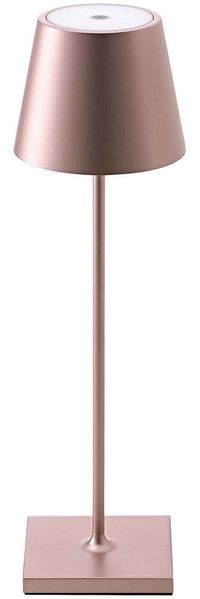 LED Tischleuchte, roségold, Touchdimmer, Akku, H 38 cm