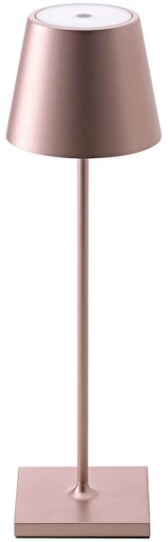 LED Tischleuchte, roségold, Touchdimmer, Akku, H 38 cm