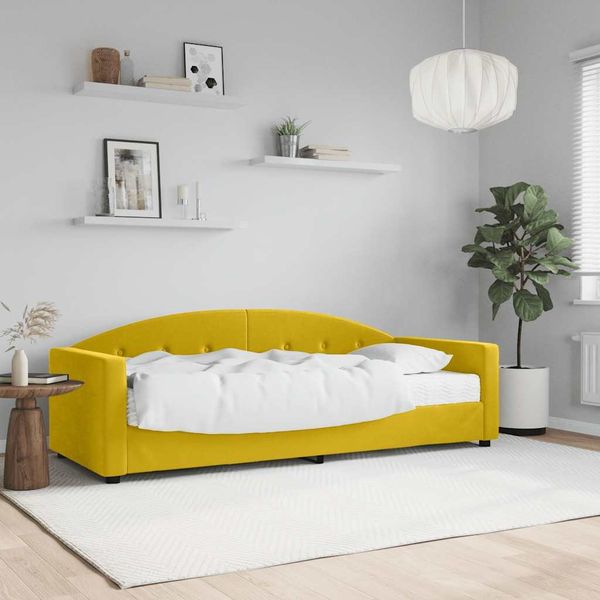 vidaXL Tagesbett mit Matratze Gelb 80x200 cm Samt 3197275