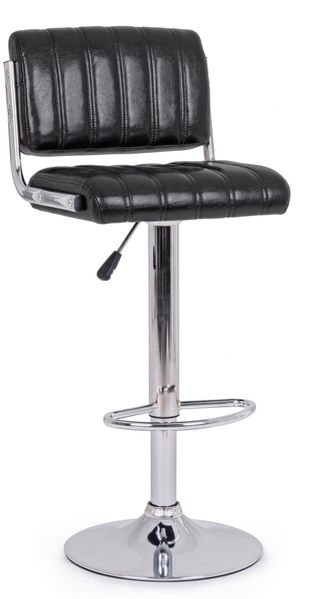 Barhocker Barcley aus Kunstleder, Schwarz, 46 x 51 x 88/110 cm