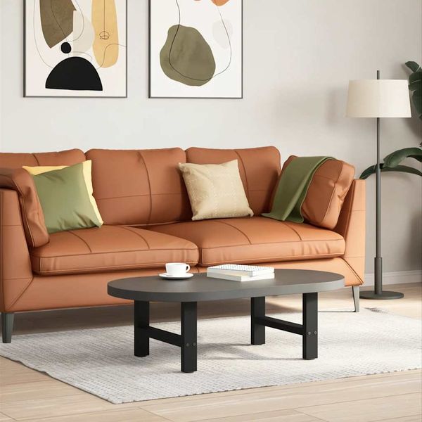 vidaXL Couchtischbeine Schwarz 2 Stk. 50x(30-31) cm Stahl 4013260