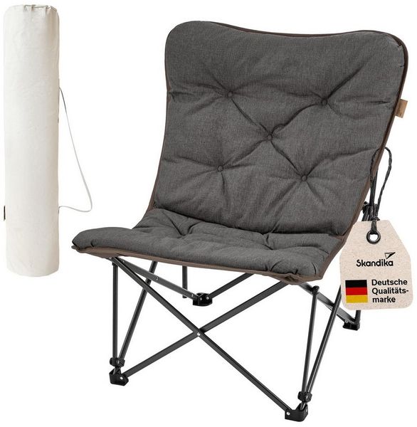 Skandika Campingstuhl Mala, bequemer Klappsessel, Gartenstuhl, Faltstuhl, gepolstert, Tragetasche, Robustes Stahlgestel, für Outdoor und Indoor, Balkon
