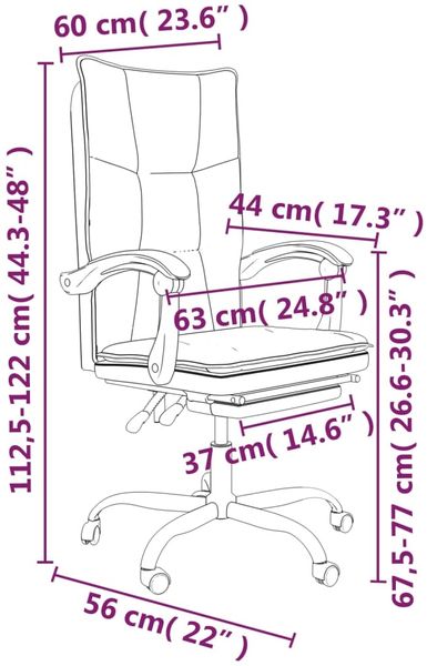 vidaXL Bürostuhl mit Liegefunktion Rosa Kunstleder, Drehbar [349757] Bild 11