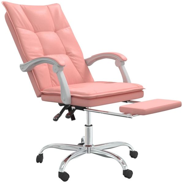 vidaXL Bürostuhl mit Liegefunktion Rosa Kunstleder, Drehbar [349757] Bild 6