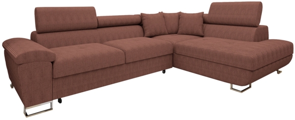 Ecksofa Cotere Cord (Farbe: Poso 29, Seite: Rechts)