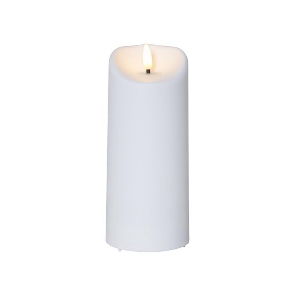 Große LED Outdoor-Kerze ,Flamme', Batterie und Timer, flackernd, warmweiß, 18cm