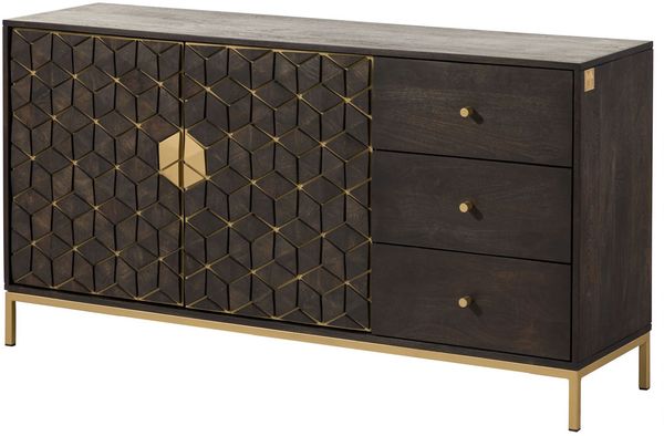 Kommode Mango 145x40x77 grau geölt DIAMOND #107