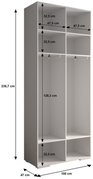 ABIKS MÖBEL Kompaktgarderobe INOVA 1 SATZ 8 Möbelset, Garderobe mit Kleiderstange und Regalen Bild 3