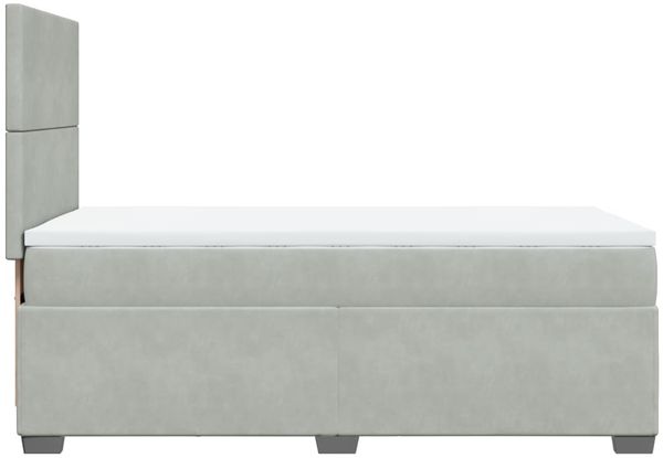 vidaXL Boxspringbett mit Matratze Hellgrau 90x190 cm Samt 3293080 Bild 11