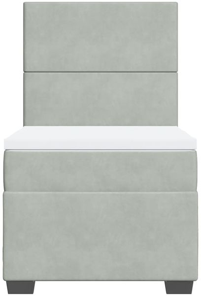 vidaXL Boxspringbett mit Matratze Hellgrau 90x190 cm Samt 3293080 Bild 6