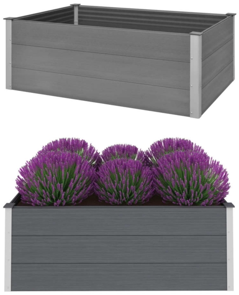 vidaXL Garten-Hochbeet WPC 150 x 100 x 54 cm Grau 43609