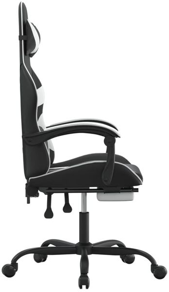 vidaXL Gaming-Stuhl mit Fußstütze Drehbar Schwarz & Weiß Kunstleder 349560 Bild 4