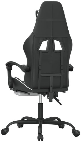 vidaXL Gaming-Stuhl mit Fußstütze Drehbar Schwarz & Weiß Kunstleder 349560 Bild 5