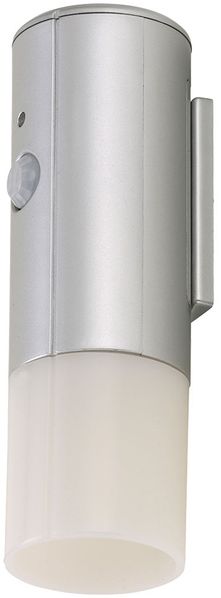 LED Wandlampe, Nachtlicht, Bewegungsmelder, silber, H 12,5 cm