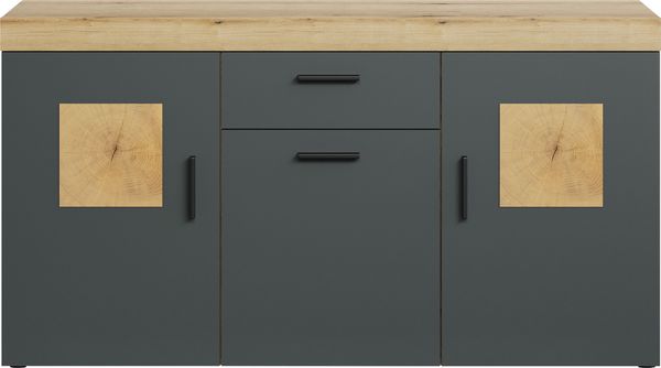 Sideboard Tyler in grau und Eiche Evoke 160 cm