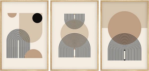 Wallity Leinwandbild Painting: 100% MDF (Thickness: 3 mm), 50 x 70 cm (3 Pieces) E4052, (3 St)
