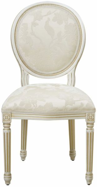 Casa Padrino Luxus Barock Esszimmer Stuhl Weiß / Gold H. 98 cm - Barock Möbel