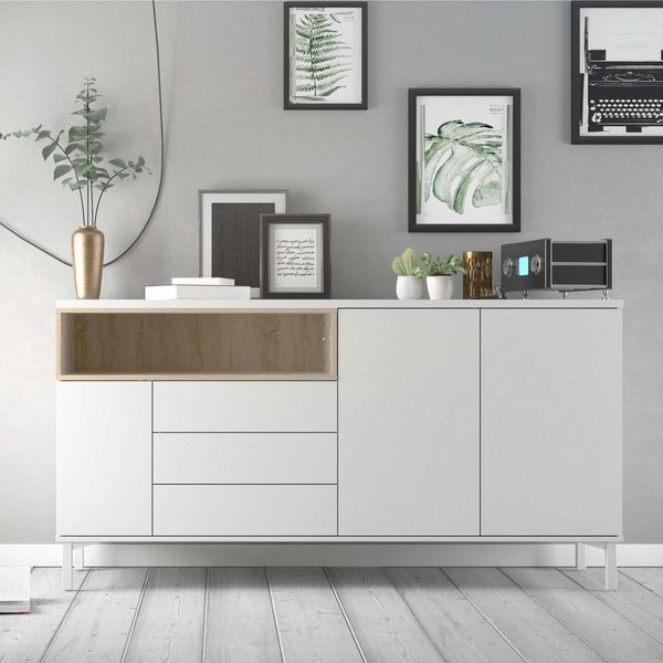 INOSIGN Sideboard Roommers, Anrichte, Kommode, Stauraum, Kommode, Breite 176 cm, Höhe 90 cm, 1 offenes Fach mit Rahmen-Optik