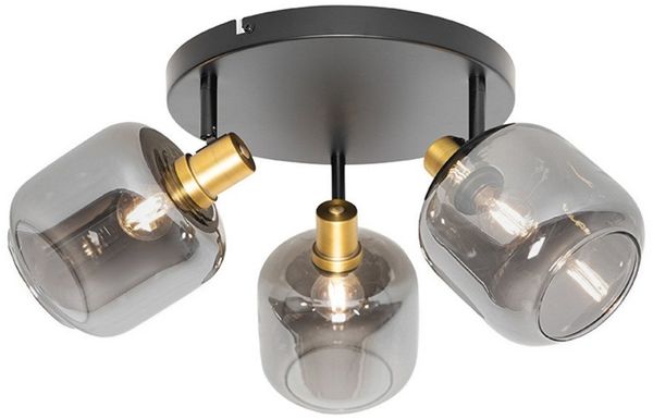 Qazqa LED Aufbaustrahler Zuzanna, ohne Leuchtmittel, Warmweiß, QAZQA Aufbauspot, e14, Grau, Glas, Modern