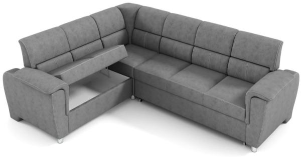 Ecksofa Schlafsofa Sofa SALVADOR Stoff Texas Anthrazit Kurze Schenkel Links Bild 2