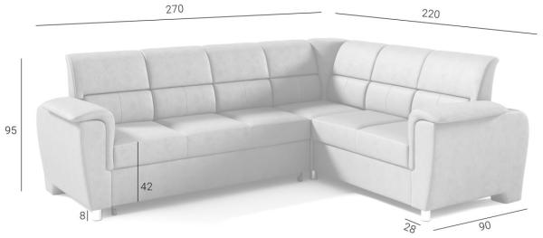 Ecksofa Schlafsofa Sofa SALVADOR Stoff Texas Anthrazit Kurze Schenkel Links Bild 4