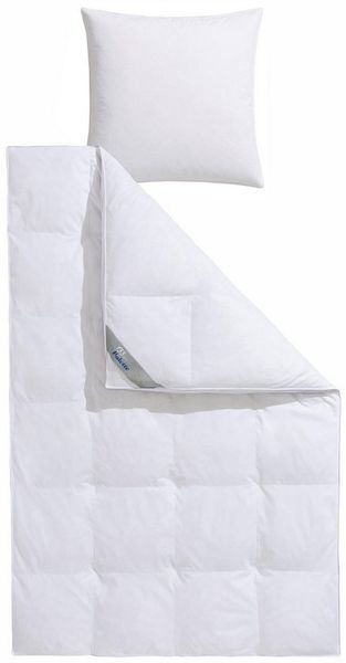 OBB Daunenbettdecke + Kopfkissen Lena, Füllung: 100% Federn, Bezug: Baumwolle, In zwei Wärmeklassen, in Größe 135x200 cm & 155x220 cm erhältlich!