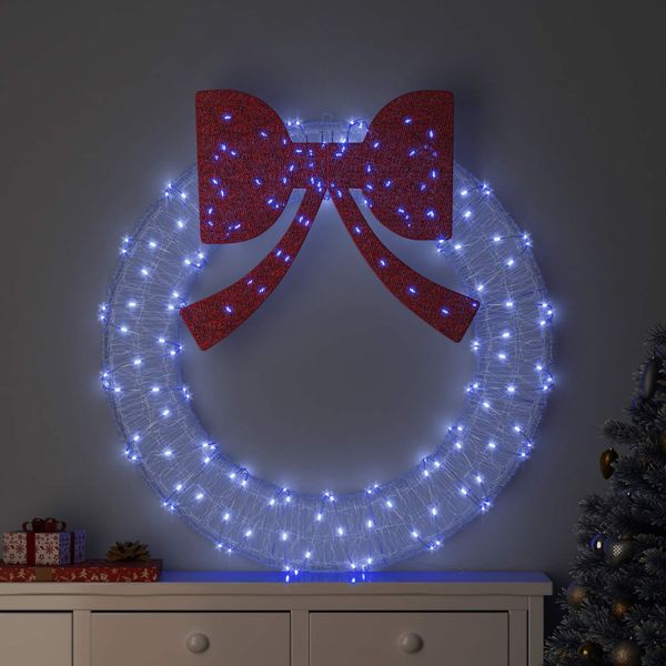 vidaXL Kranz mit 150 LEDs Blau 120 cm Acryl 42019131