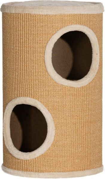 MC Star Kratzbaum Katzenbaum mit viel Platz, Plüschbezug, Sisal-Oberfläche, Φ35 x 60H cm, Braun-Beige, 10 kg