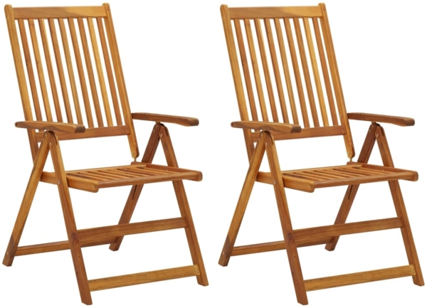 vidaXL Garten-Liegestühle 2 Stk. mit Kissen Akazie Massivholz 3064060