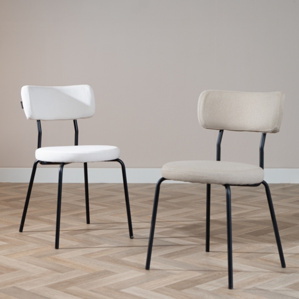 Bronx71 Esszimmerstuhl Lyon recycelter Stoff taupe Bild 2