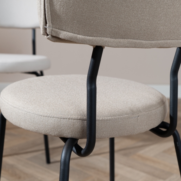 Bronx71 Esszimmerstuhl Lyon recycelter Stoff taupe Bild 5