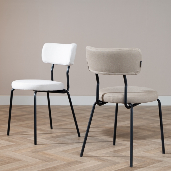 Bronx71 Esszimmerstuhl Lyon recycelter Stoff taupe Bild 3