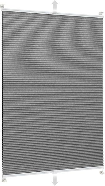 Sekey Wabenplissee Plissee Ohne Bohren 100% Verdunkelnd Dunkelgrau 35x100cm