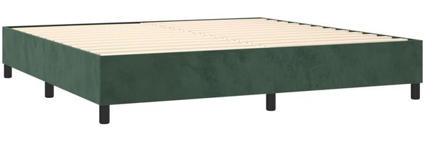 vidaXL Boxspringbett mit Matratze Dunkelgrün 200x200 cm Samt, Härtegrad: H2 [3132582] Bild 3